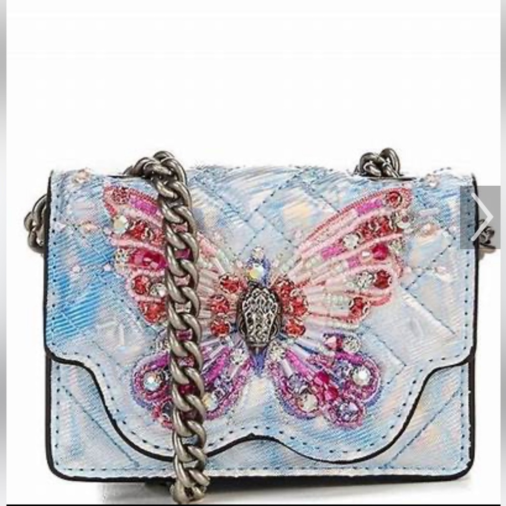 Kurt Geiger micro denim butterfly purse